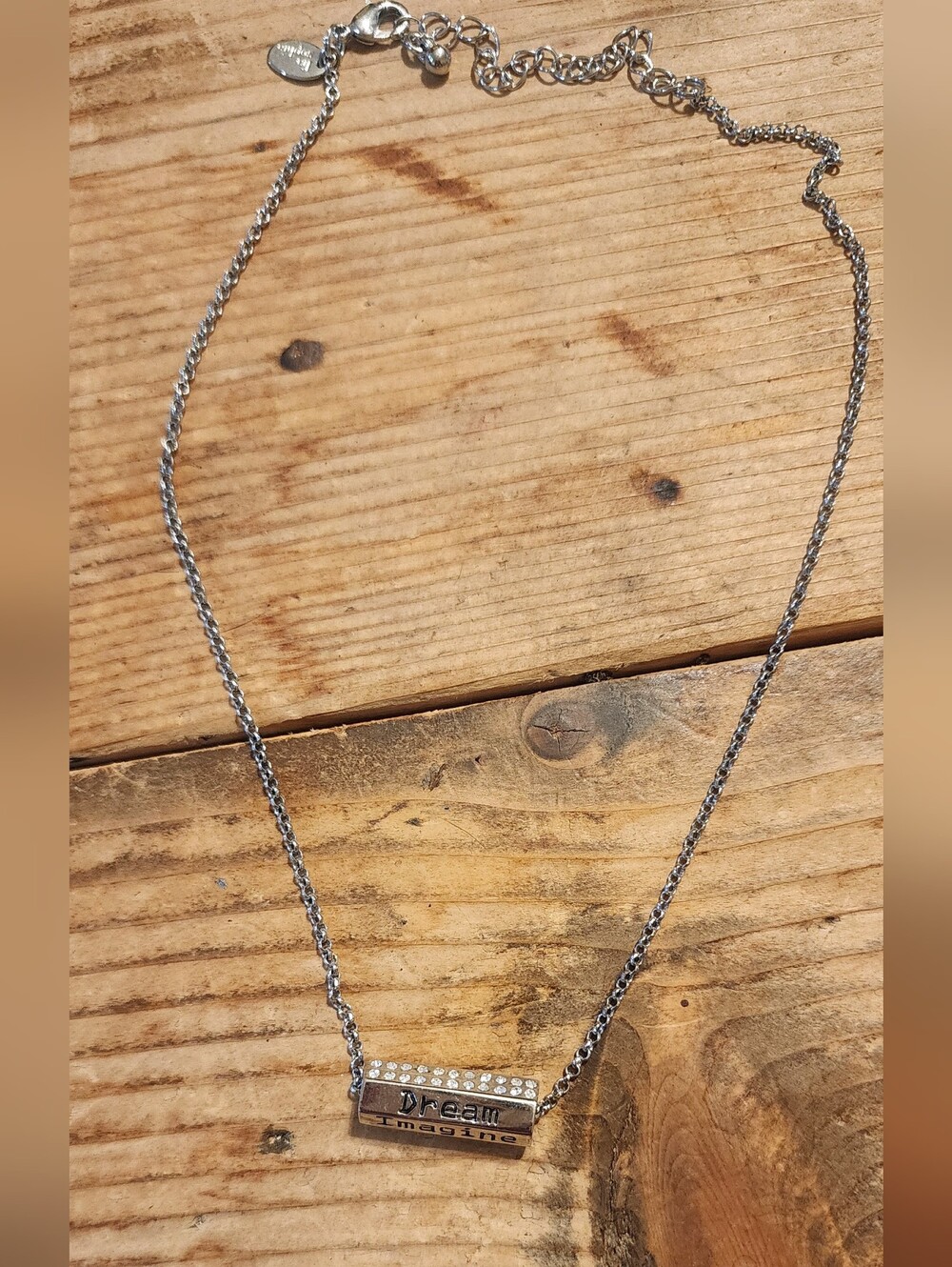 Lia Sophia Silver Roll With It Bar Pendant Necklace
